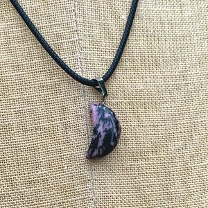 Handmade Genuine Stone Moon Charm Amulet Necklace